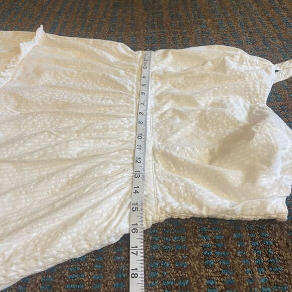 Japna Women's Maxi White Sundress Tired 100% Cotton W/ Lining Dress Size L - Picture 5 of 10